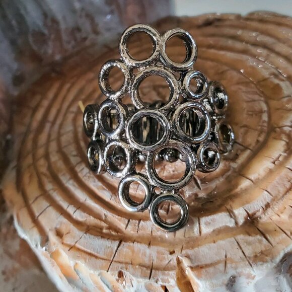 Gunmetal Circle Stretch Band Ring 💥3 for $24💥 - Picture 1 of 17